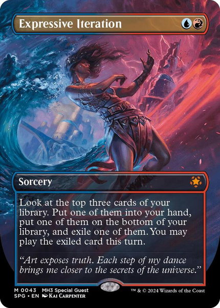 Expressive Iteration (Borderless) trading card from Special Guests Expressive Iteration (Borderless) - Special Guests Magic: The Gathering trading card