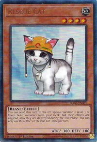 Rescue Cat (PUR) - 25th Anniversary Rarity Collection II (RA02) #RA02-EN001 - Prismatic Ultimate Rare YuGiOh Trading Card