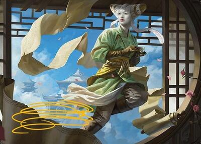 Tamiyo, Inquisitive Student Art Card (Gold-Stamped Signature) - Art Series: Modern Horizons 3 (ASMH3) #17 - Special Magic: The Gathering Trading Card