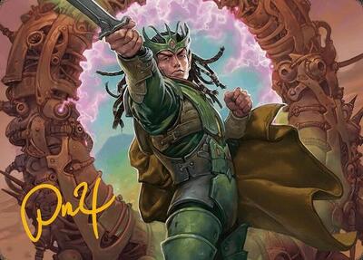 Eladamri, Korvecdal Art Card (Gold-Stamped Signature) - Art Series: Modern Horizons 3 (ASMH3) #9 - Special Magic: The Gathering Trading Card