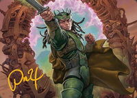 Eladamri, Korvecdal Art Card (Gold-Stamped Signature) - Art Series: Modern Horizons 3 (ASMH3) #9 - Special Magic: The Gathering Trading Card