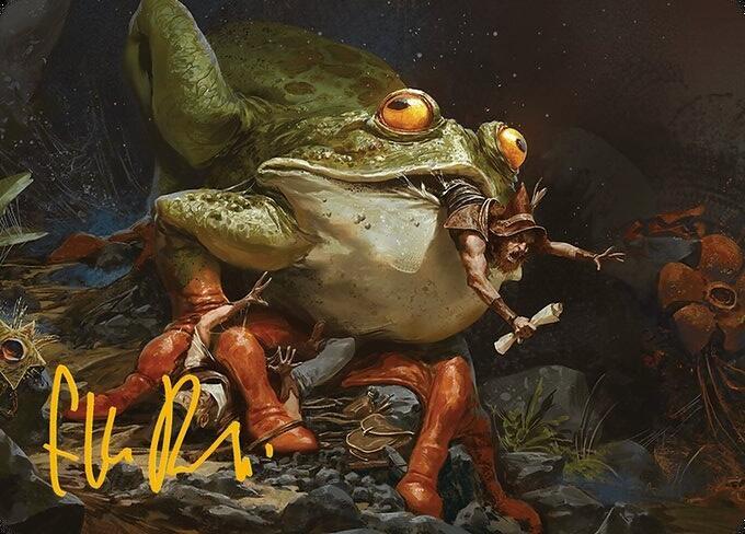 Rampant Frogantua Art Card (Gold-Stamped Signature) trading card from Art Series: Modern Horizons 3 Rampant Frogantua Art Card (Gold-Stamped Signature) - Art Series: Modern Horizons 3 Magic: The Gathering trading card