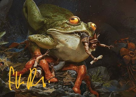 Rampant Frogantua Art Card (Gold-Stamped Signature) - Art Series: Modern Horizons 3 Magic: The Gathering trading card