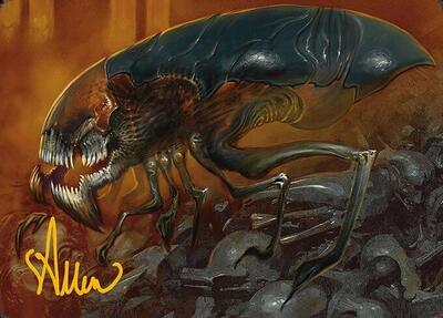 Cranial Ram Art Card (Gold-Stamped Signature) - Art Series: Modern Horizons 3 (ASMH3) #13 - Special Magic: The Gathering Trading Card