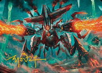 Exterminator Magmarch Art Card (Gold-Stamped Signature) - Art Series: Modern Horizons 3 (ASMH3) #33 - Special Magic: The Gathering Trading Card