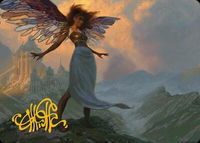 Glasswing Grace Art Card (Gold-Stamped Signature) - Art Series: Modern Horizons 3 (ASMH3) #19 - Special Magic: The Gathering Trading Card