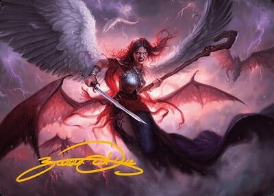 Kaalia of the Vast Art Card (Gold-Stamped Signature) - Art Series: Modern Horizons 3 (ASMH3) #22 - Special Magic: The Gathering Trading Card