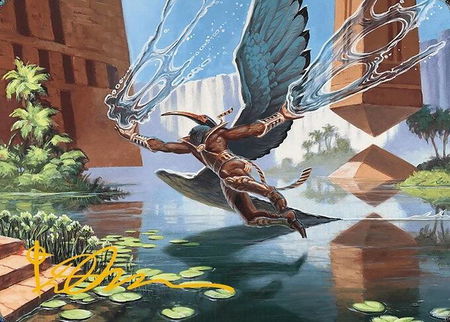 Nadu, Winged Wisdom Art Card (Gold-Stamped Signature) - Art Series: Modern Horizons 3 Magic: The Gathering trading card