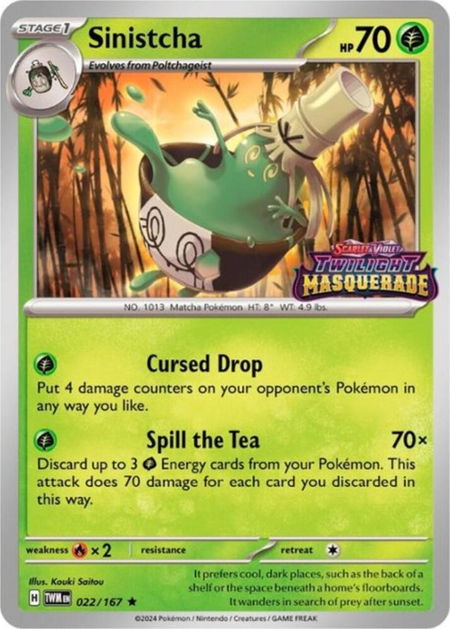 Sinistcha - 022/167 (Prerelease) - SV: Scarlet & Violet Promo Cards Pokémon trading card