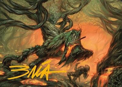 Stump Stomp Art Card (Gold-Stamped Signature) - Art Series: Modern Horizons 3 (ASMH3) #20 - Special Magic: The Gathering Trading Card