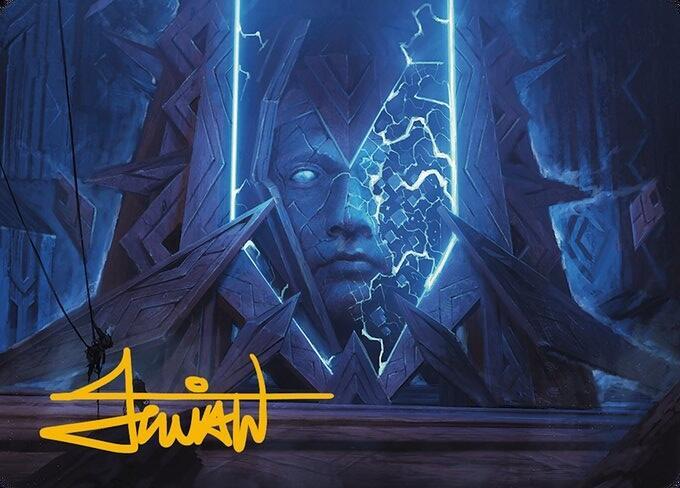 Stone Idol Generator Art Card (Gold-Stamped Signature) trading card from Art Series: Modern Horizons 3 Stone Idol Generator Art Card (Gold-Stamped Signature) - Art Series: Modern Horizons 3 Magic: The Gathering trading card