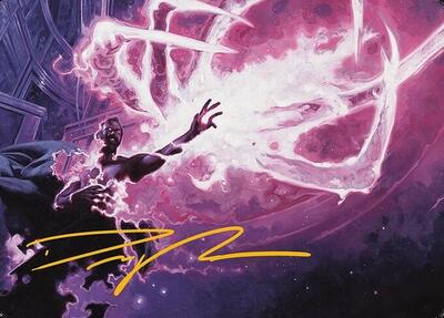 Flare of Malice Art Card (Gold-Stamped Signature) - Art Series: Modern Horizons 3 (ASMH3) #3 - Special Magic: The Gathering Trading Card