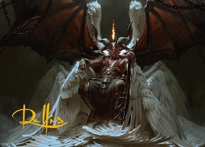 Shilgengar, Sire of Famine Art Card (Gold-Stamped Signature) - Art Series: Modern Horizons 3 (ASMH3) #4 - Special Magic: The Gathering Trading Card