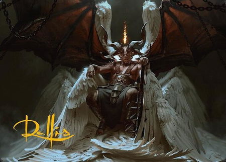 Shilgengar, Sire of Famine Art Card (Gold-Stamped Signature) - Art Series: Modern Horizons 3 Magic: The Gathering trading card