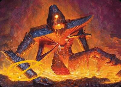 Molten Gatekeeper Art Card (Gold-Stamped Signature) - Art Series: Modern Horizons 3 (ASMH3) #5 - Special Magic: The Gathering Trading Card