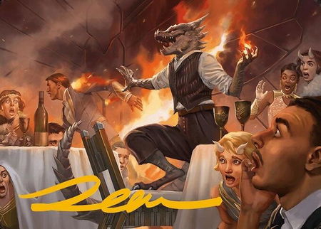 Party Thrasher Art Card (Gold-Stamped Signature) - Art Series: Modern Horizons 3 Magic: The Gathering trading card