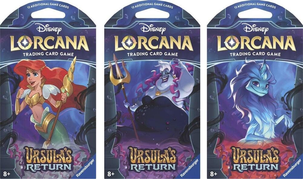 Disney Lorcana: Ursula's Return Sleeved Booster Pack Art Bundle [Set of 3] - Ursula's Return Disney Lorcana trading card