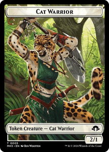 Cat Warrior // Energy Reserve Double-Sided Token - Modern Horizons 3 (MH3) #5 // 36 - Token Magic: The Gathering Trading Card