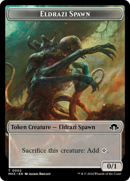 Eldrazi Spawn // Energy Reserve Double-Sided Token trading card from Modern Horizons 3 Eldrazi Spawn // Energy Reserve Double-Sided Token - Modern Horizons 3 Magic: The Gathering trading card