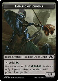 Fanatic of Rhonas Token - Modern Horizons 3 (MH3) #15 - Token Magic: The Gathering Trading Card