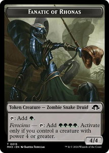 Fanatic of Rhonas // Energy Reserve Double-Sided Token - Modern Horizons 3 (MH3) #15 // 36 - Token Magic: The Gathering Trading Card