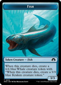 Fish Token - Modern Horizons 3 (MH3) #10 - Token Magic: The Gathering Trading Card