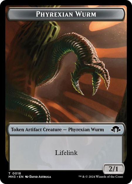 Phyrexian Wurm Token (0018) trading card from Modern Horizons 3 Phyrexian Wurm Token (0018) - Modern Horizons 3 Magic: The Gathering trading card