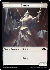 Spirit Token (0008) - Modern Horizons 3 (MH3) #8 - Token Magic: The Gathering Trading Card
