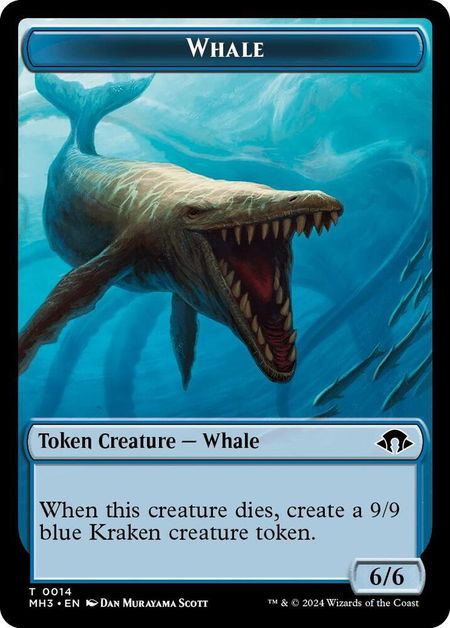 Whale // Energy Reserve Double-Sided Token - Modern Horizons 3 Magic: The Gathering trading card