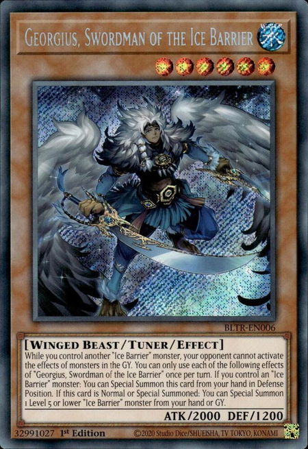 Georgius, Swordman of the Ice Barrier - Battles of Legend: Terminal Revenge YuGiOh trading card