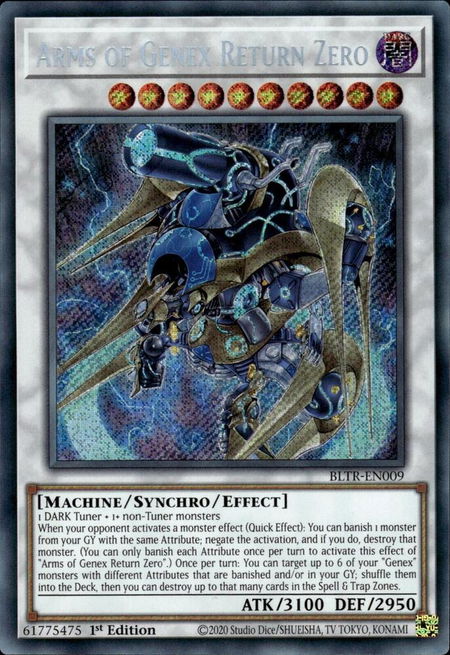 Arms of Genex Return Zero - Battles of Legend: Terminal Revenge YuGiOh trading card