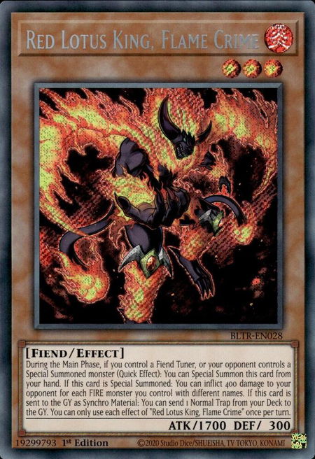 Red Lotus King, Flame Crime - Battles of Legend: Terminal Revenge YuGiOh trading card