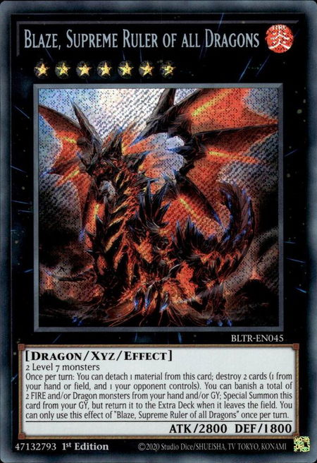 Blaze, Supreme Ruler of all Dragons - Battles of Legend: Terminal Revenge YuGiOh trading card