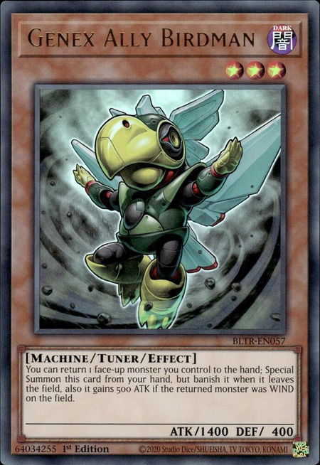 Genex Ally Birdman - Battles of Legend: Terminal Revenge YuGiOh trading card