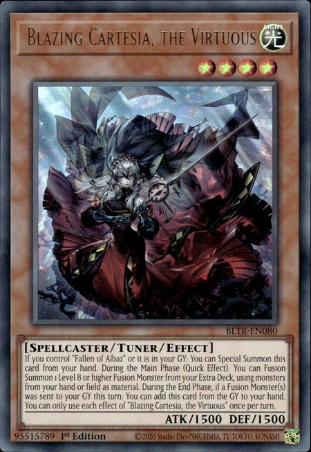 Blazing Cartesia, the Virtuous - Battles of Legend: Terminal Revenge YuGiOh trading card