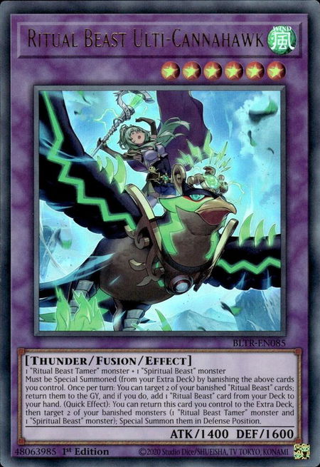 Ritual Beast Ulti-Cannahawk (Alternate Art) - Battles of Legend: Terminal Revenge YuGiOh trading card