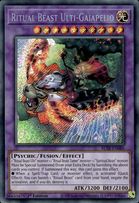 Ritual Beast Ulti-Gaiapelio - Battles of Legend: Terminal Revenge YuGiOh trading card