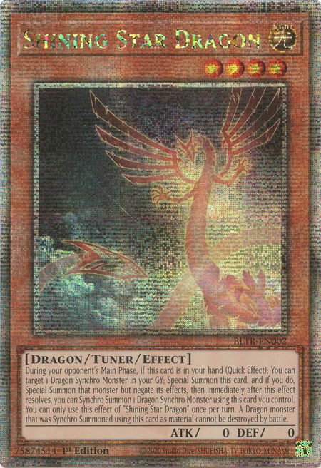 Shining Star Dragon (Quarter Century Secret Rare) - Battles of Legend: Terminal Revenge YuGiOh trading card