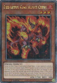 Red Lotus King, Flame Crime (Quarter Century Secret Rare) - Battles of Legend: Terminal Revenge (BLTR) #BLTR-EN028 - Quarter Century Secret Rare YuGiOh Trading Card