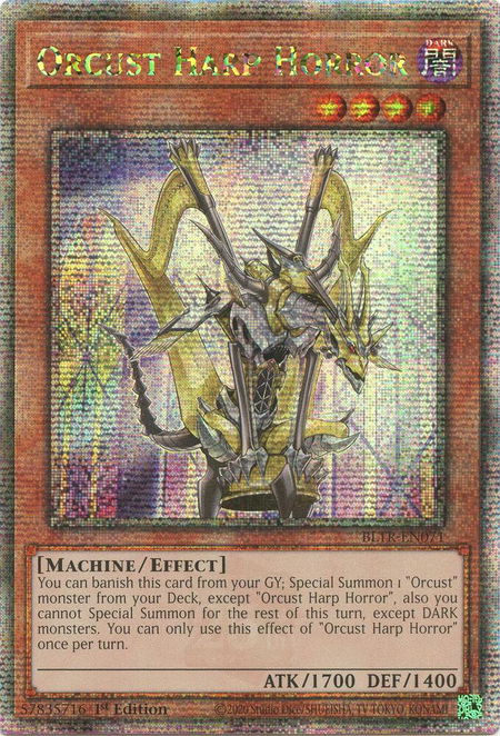 Orcust Harp Horror (Quarter Century Secret Rare) - Battles of Legend: Terminal Revenge YuGiOh trading card