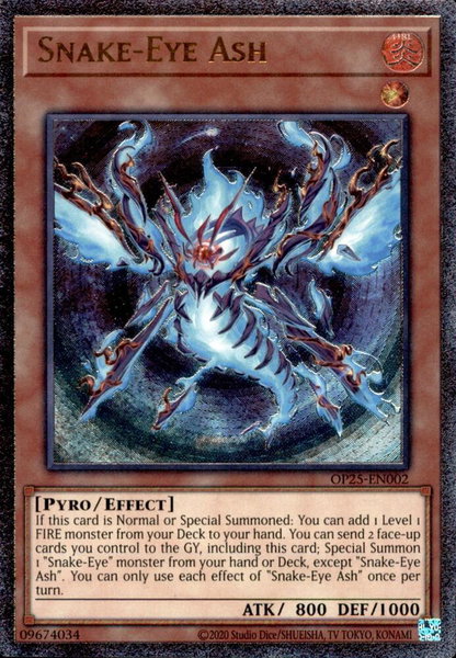 Snake-Eye Ash (UTR) trading card from OTS Tournament Pack 25 Snake-Eye Ash (UTR) - OTS Tournament Pack 25 YuGiOh trading card