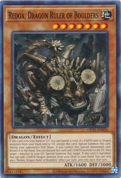 Redox, Dragon Ruler of Boulders trading card from OTS Tournament Pack 25 Redox, Dragon Ruler of Boulders - OTS Tournament Pack 25 YuGiOh trading card