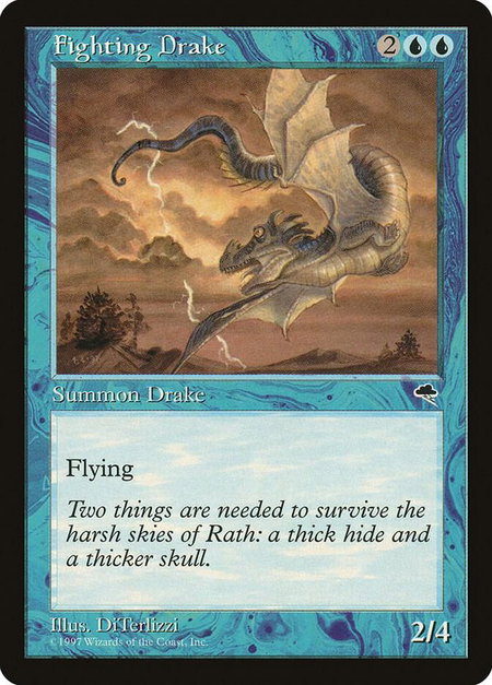 Fighting Drake - Tempest Magic: The Gathering trading card