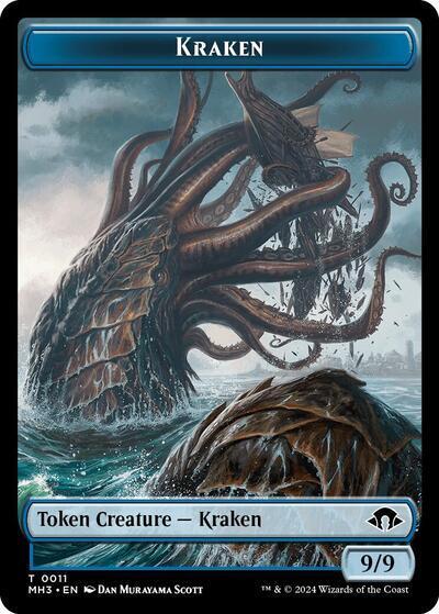 Kraken Token trading card from Modern Horizons 3 Kraken Token - Modern Horizons 3 Magic: The Gathering trading card