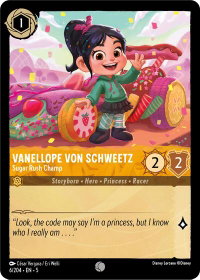 Vanellope von Schweetz - Sugar Rush Champ - Shimmering Skies (5) #6/204 - Common Disney Lorcana Trading Card
