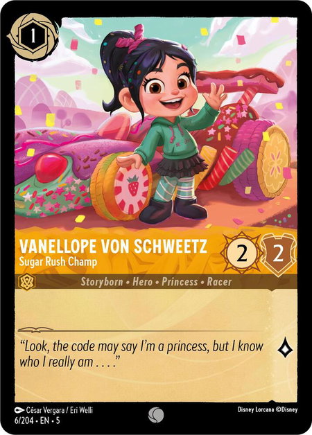 Vanellope von Schweetz - Sugar Rush Champ - Shimmering Skies Disney Lorcana trading card