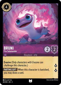 Bruni - Fire Salamander - Shimmering Skies (5) #40/204 - Uncommon Disney Lorcana Trading Card