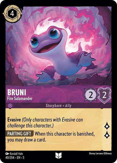 Bruni - Fire Salamander - Shimmering Skies Disney Lorcana trading card