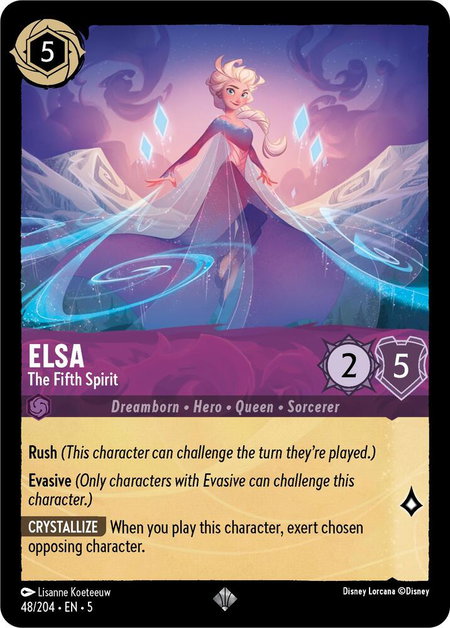 Elsa - The Fifth Spirit - Shimmering Skies Disney Lorcana trading card