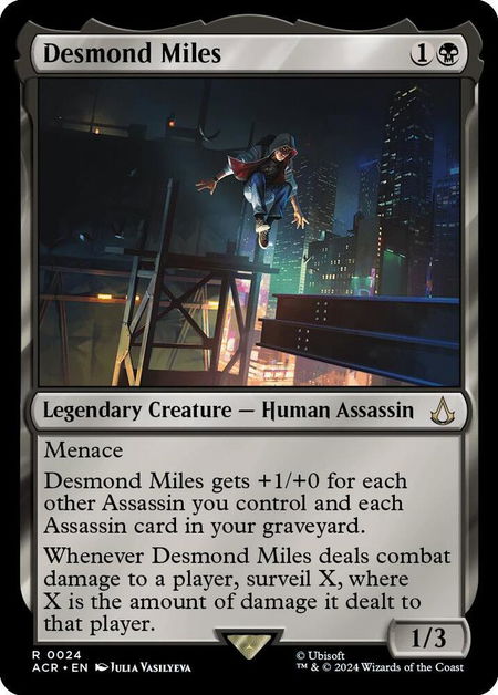 Desmond Miles trading card from Universes Beyond: Assassin's Creed Desmond Miles - Universes Beyond: Assassin's Creed Magic: The Gathering trading card